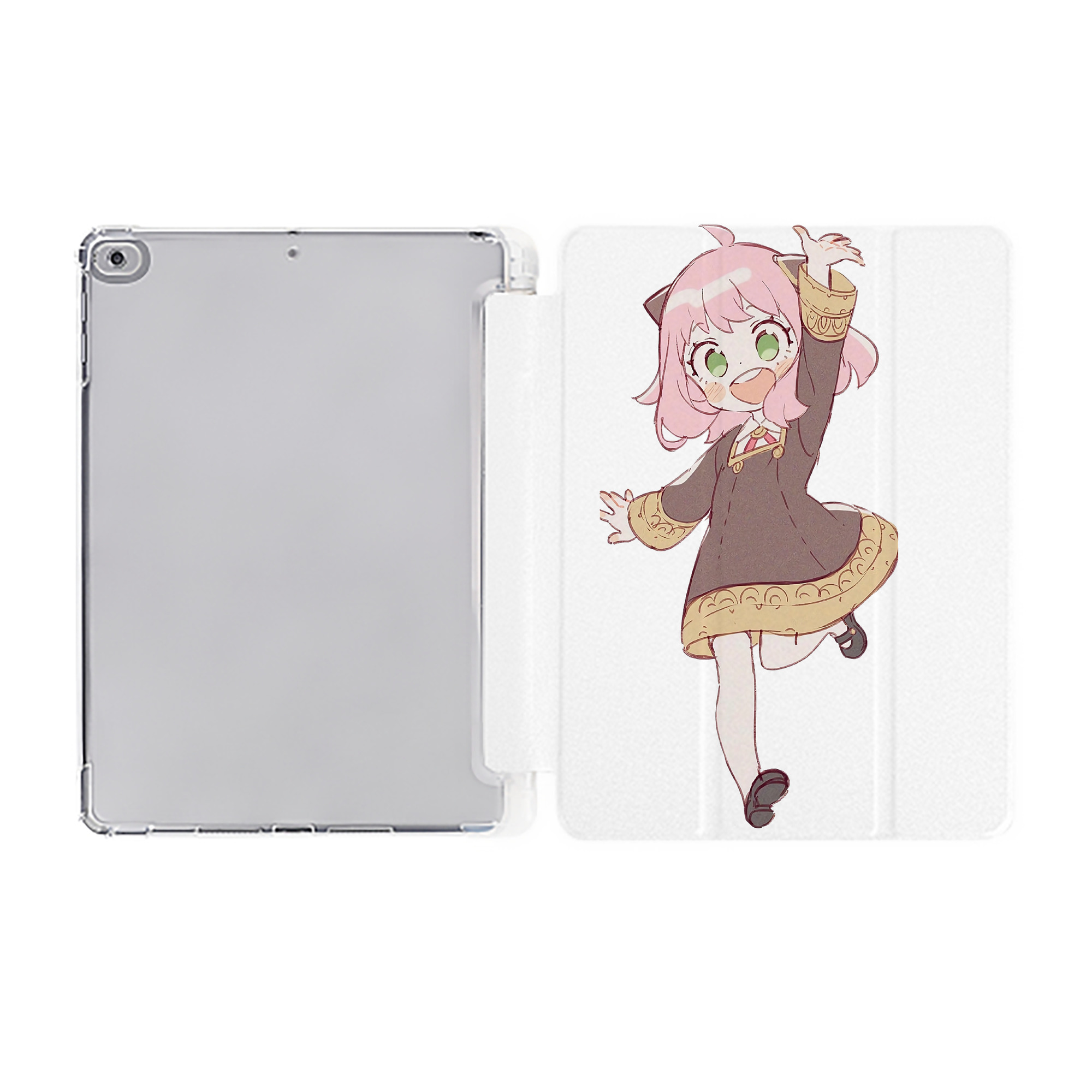 （画像用） SPY×FAMILY间谍家家酒 IPad ケース ペン収納付き 三つ折りスタンド PUレザー×シリコン 対応機種9.5/10.5/10.9インチ